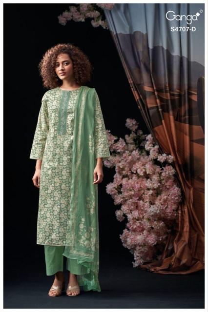 Ganga myanshi 4707 cotton dress materials wholesale online shopping with price